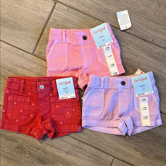 Cat & Jack girl Shorts Trio Sz 18 Mon - Picture 5 of 6